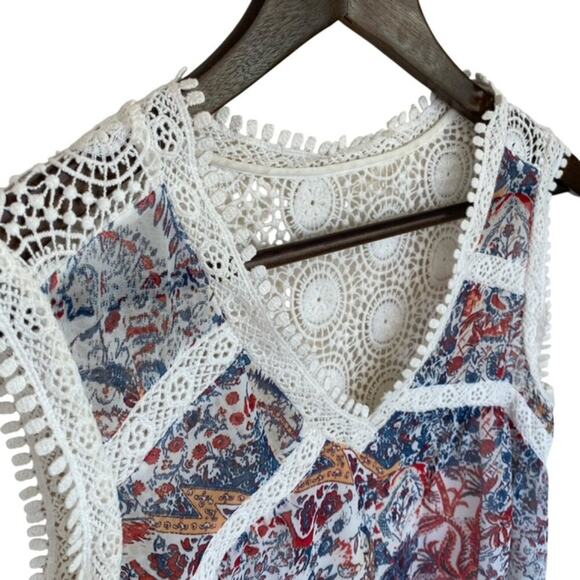 Anthropologie Mauve Lace Sleeveless Blouse - Small - Picture 2 of 5